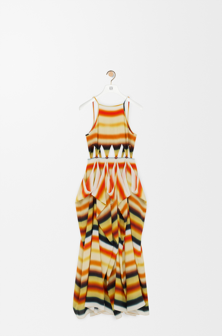 LOEWE 丝绸连衣裙 橙色/多色