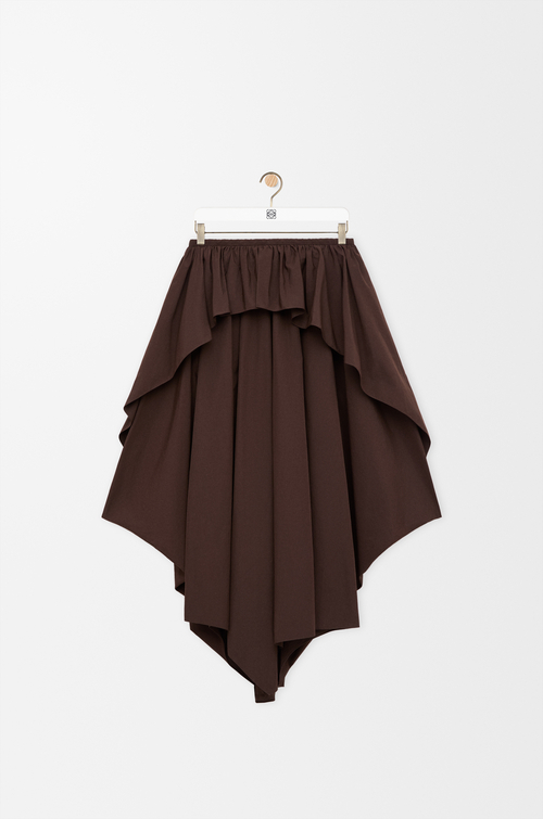 LOEWE Gonna in cotone Marrone Cioccolato