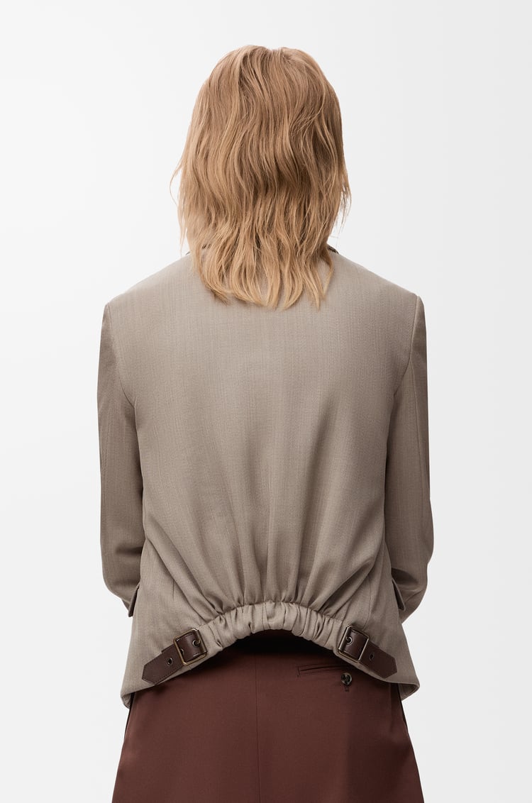 LOEWE Veste blazer en laine Beige Chiné