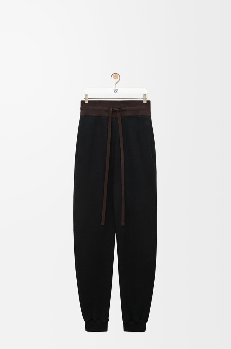 LOEWE Sweatpants in cotton and cashmere Black/Brown