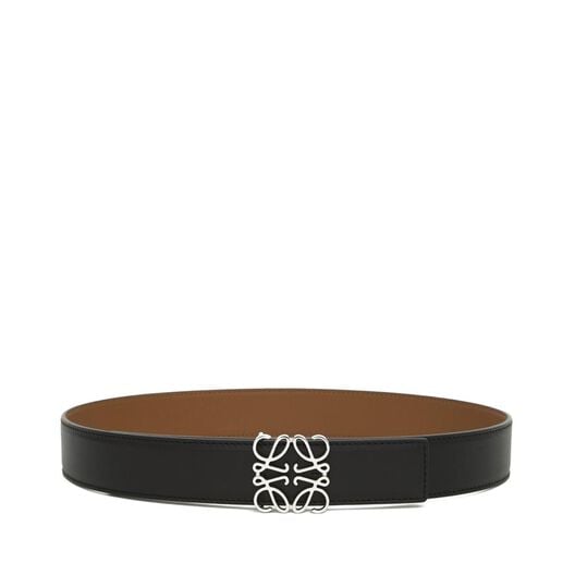LOEWE Anagram Belt 3.2Cm Black/Tan/Palladium LOEWE Anagram Belt 3.2Cm Black/Tan/Palladium all
