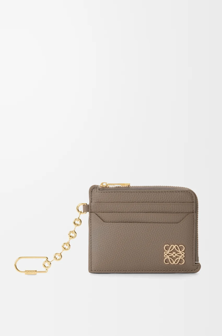 Anagram square coin cardholder in pebble grained calfskin