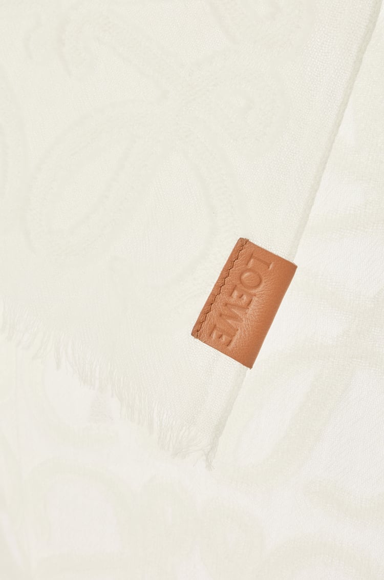 LOEWE 羊毛和真絲圍巾 白色