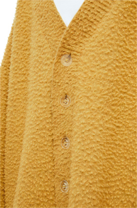LOEWE 羊毛和聚酰胺混紡寬鬆紋理開襟外套 Curry