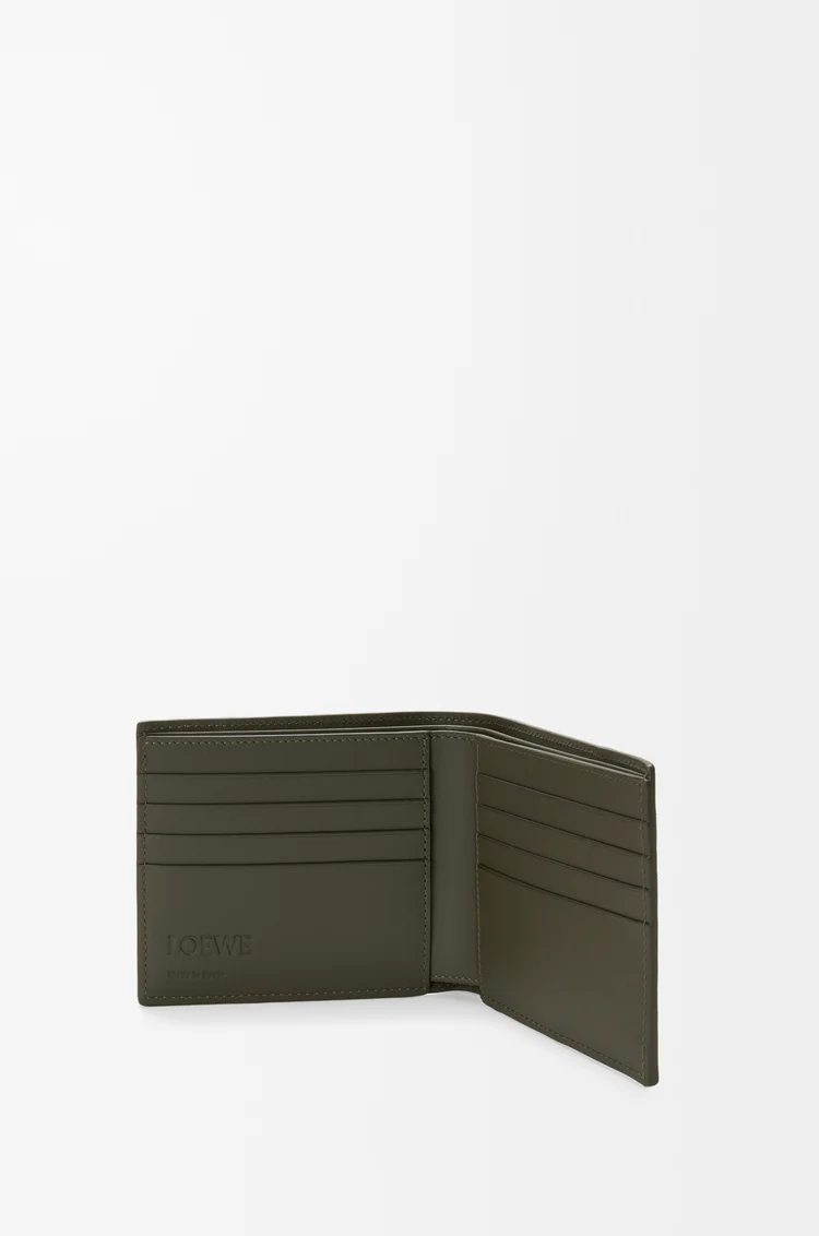 LOEWE Puzzle bifold wallet in classic calfskin Dark Khaki