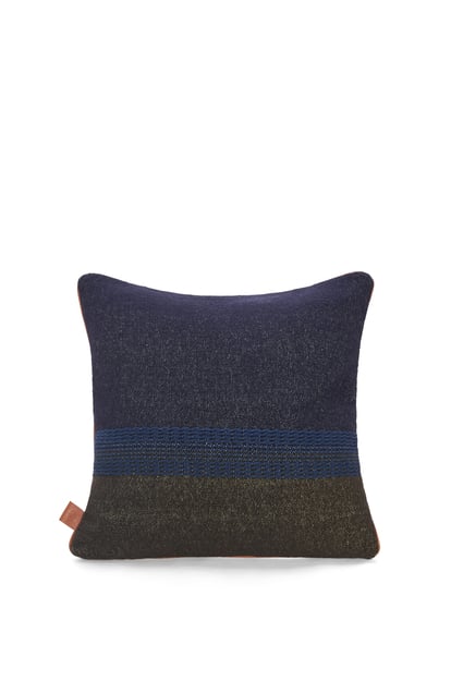 LOEWE Stripe cushion in wool and linen Orange/Multicolor plp_rd
