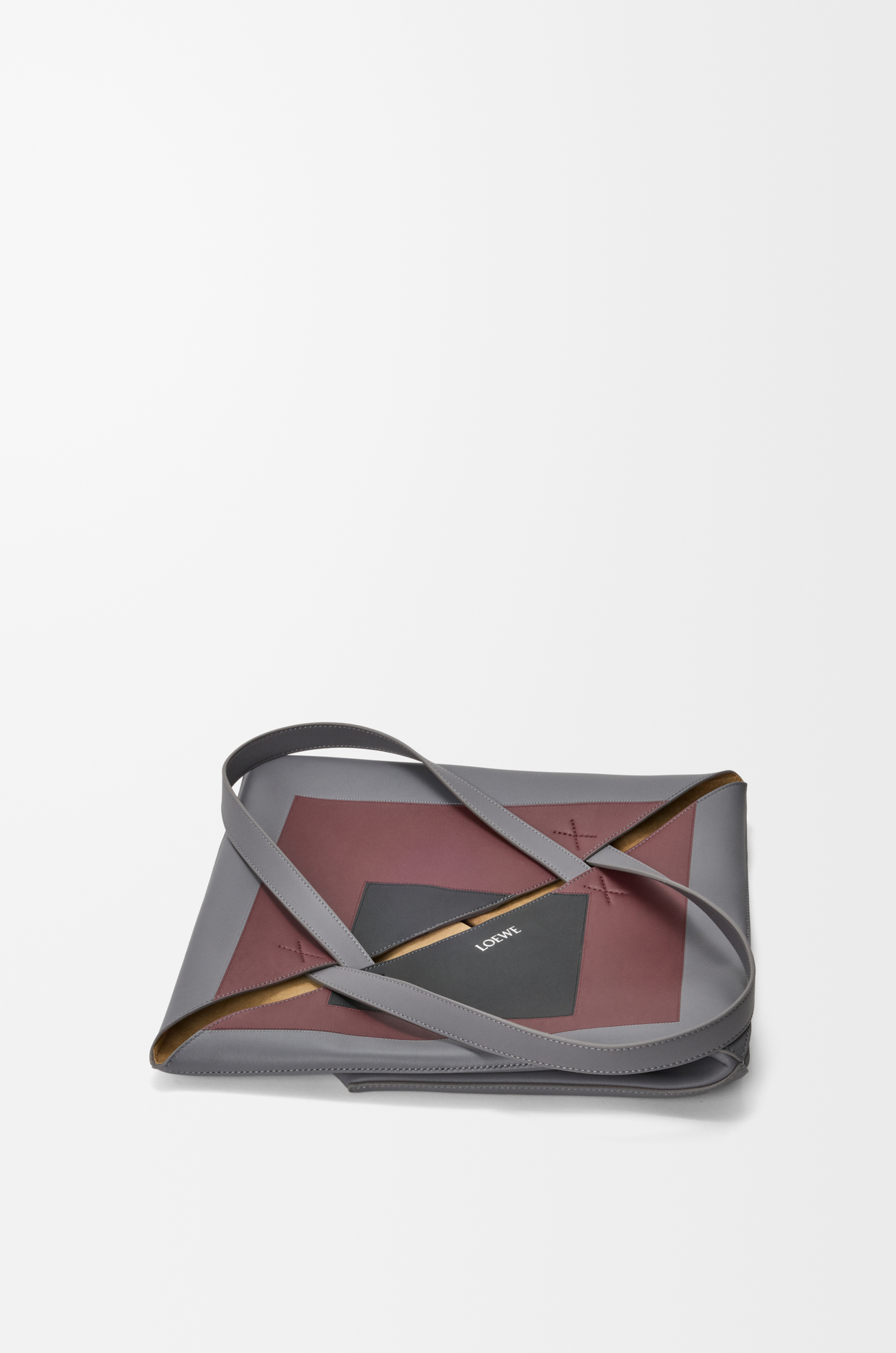 LOEWE XL Puzzle Fold tote in nappa calfskin Ardesia/Deep Ruby