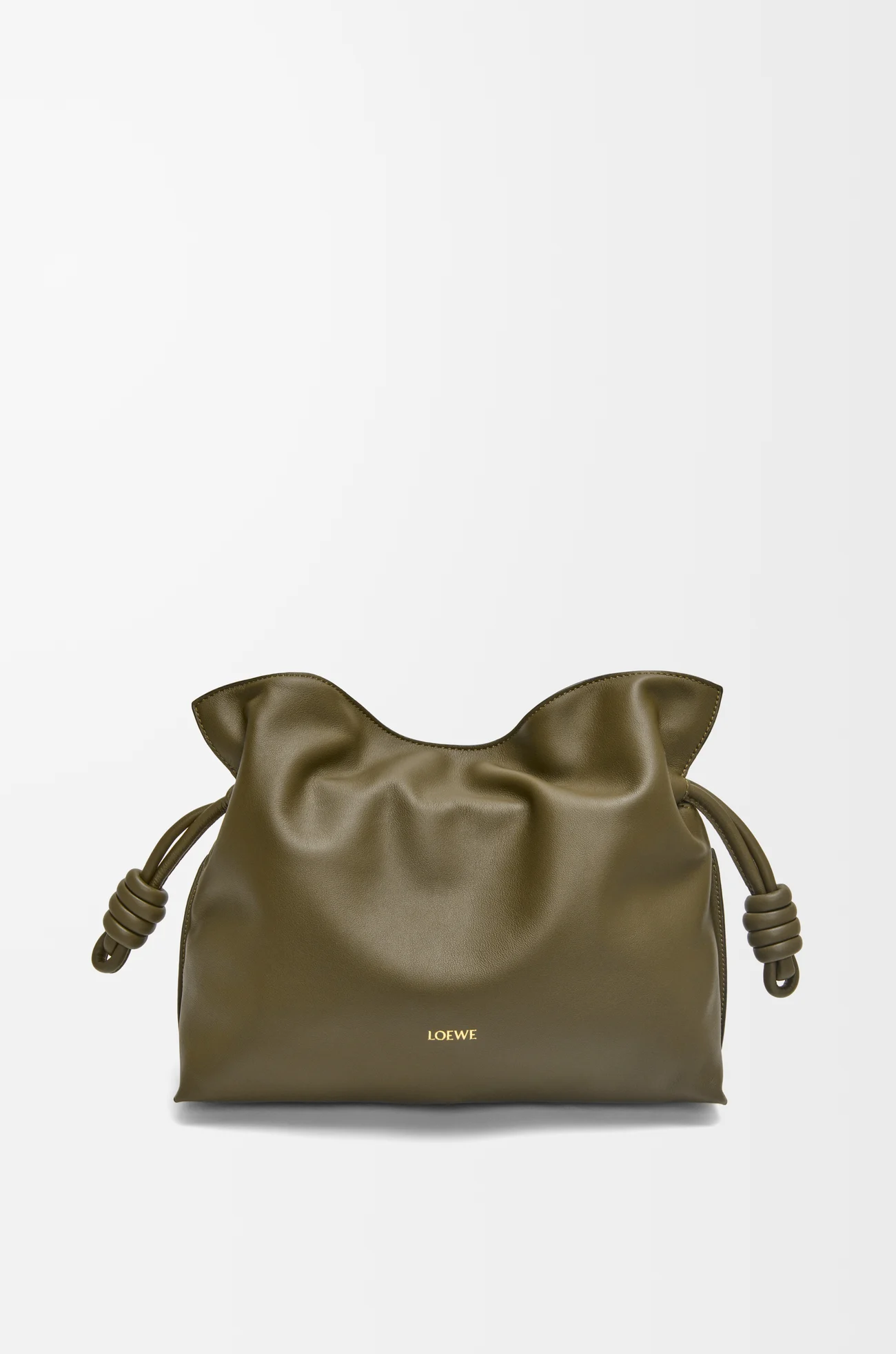 LOEWE Medium Flamenco clutch in nappa calfskin Dark Khaki