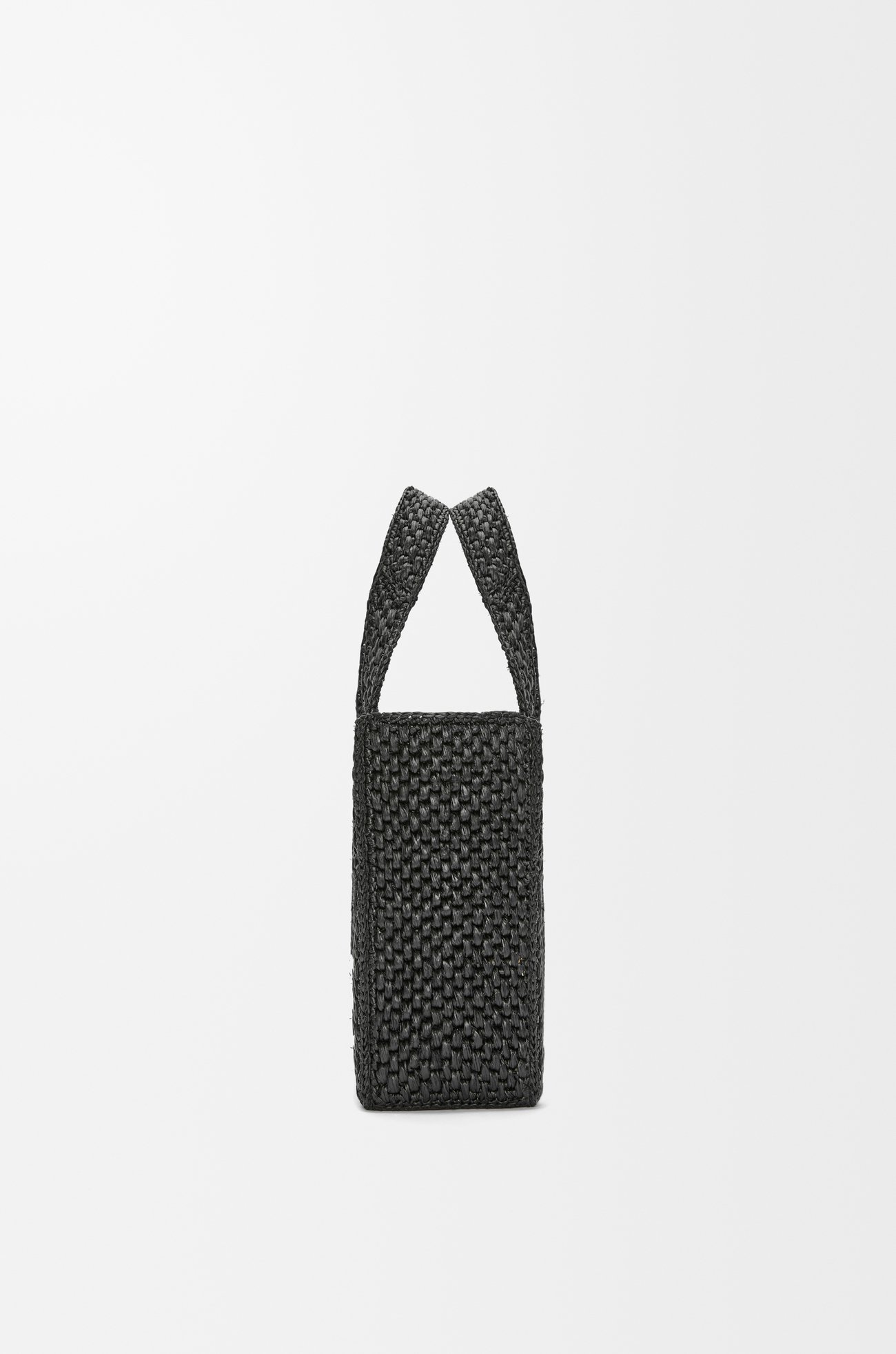 LOEWE Small LOEWE Font tote in raffia Black