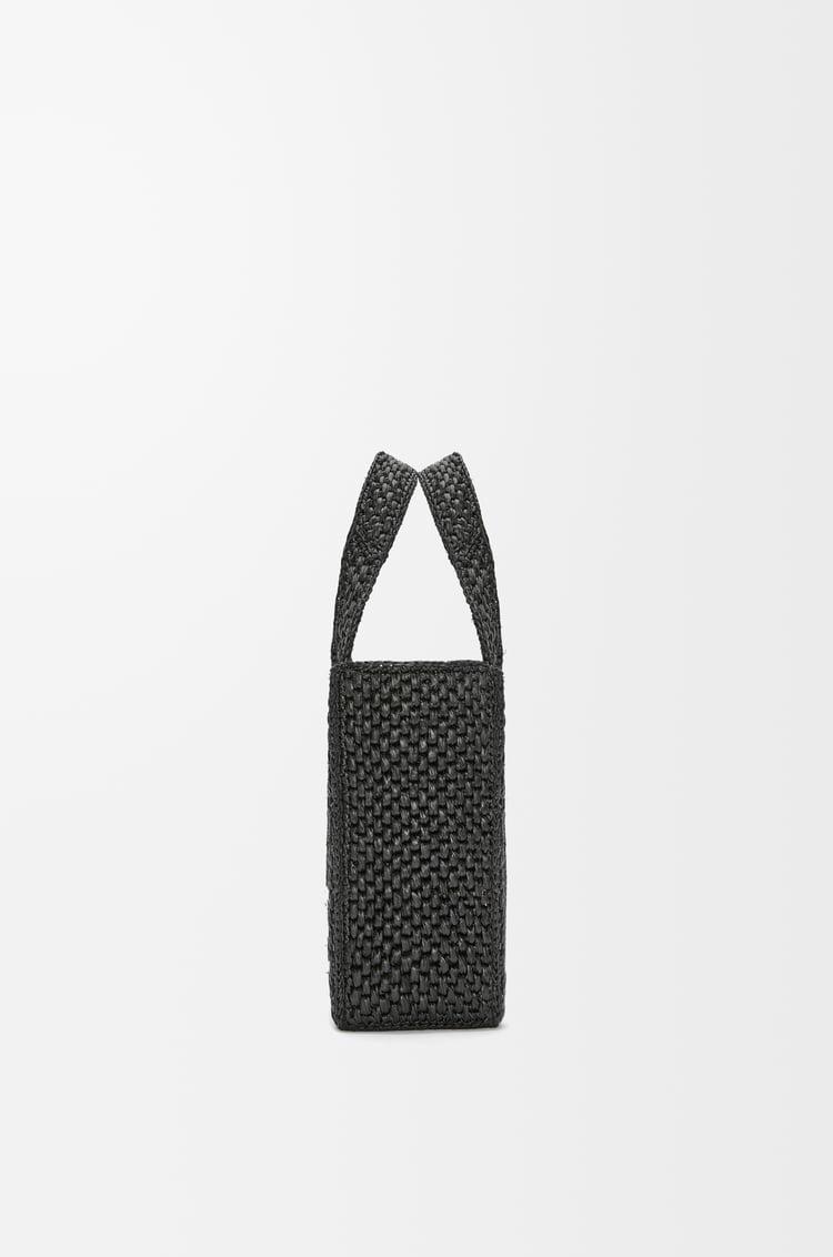 LOEWE Small LOEWE Font tote in raffia Black