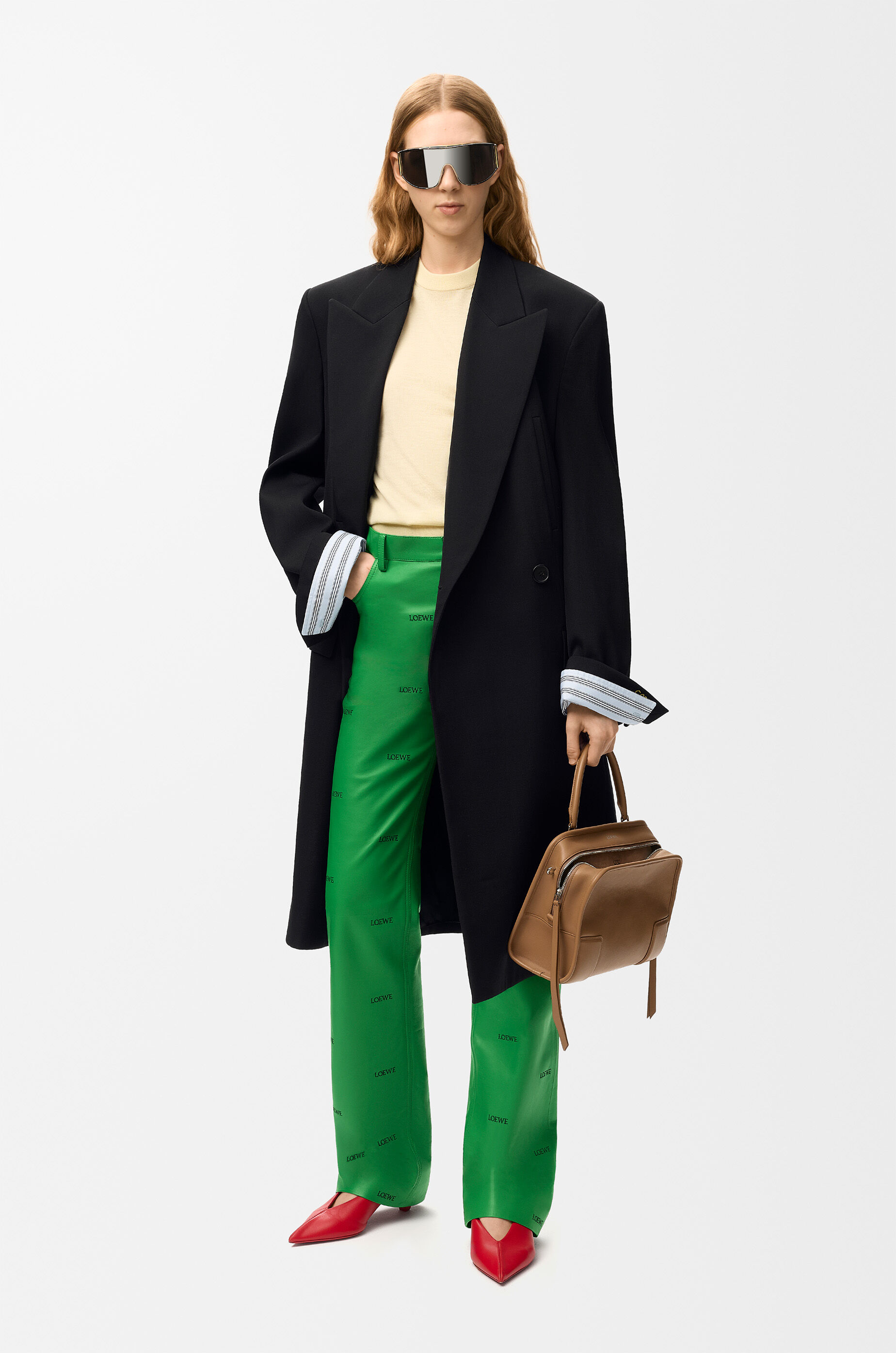Trousers in nappa lambskin Green - LOEWE Europe official website