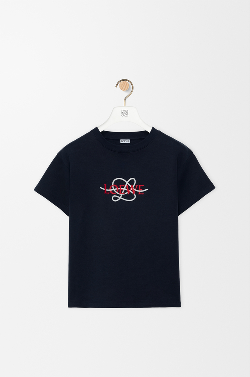 LOEWE Regular fit T-shirt in cotton blend Navy Blue