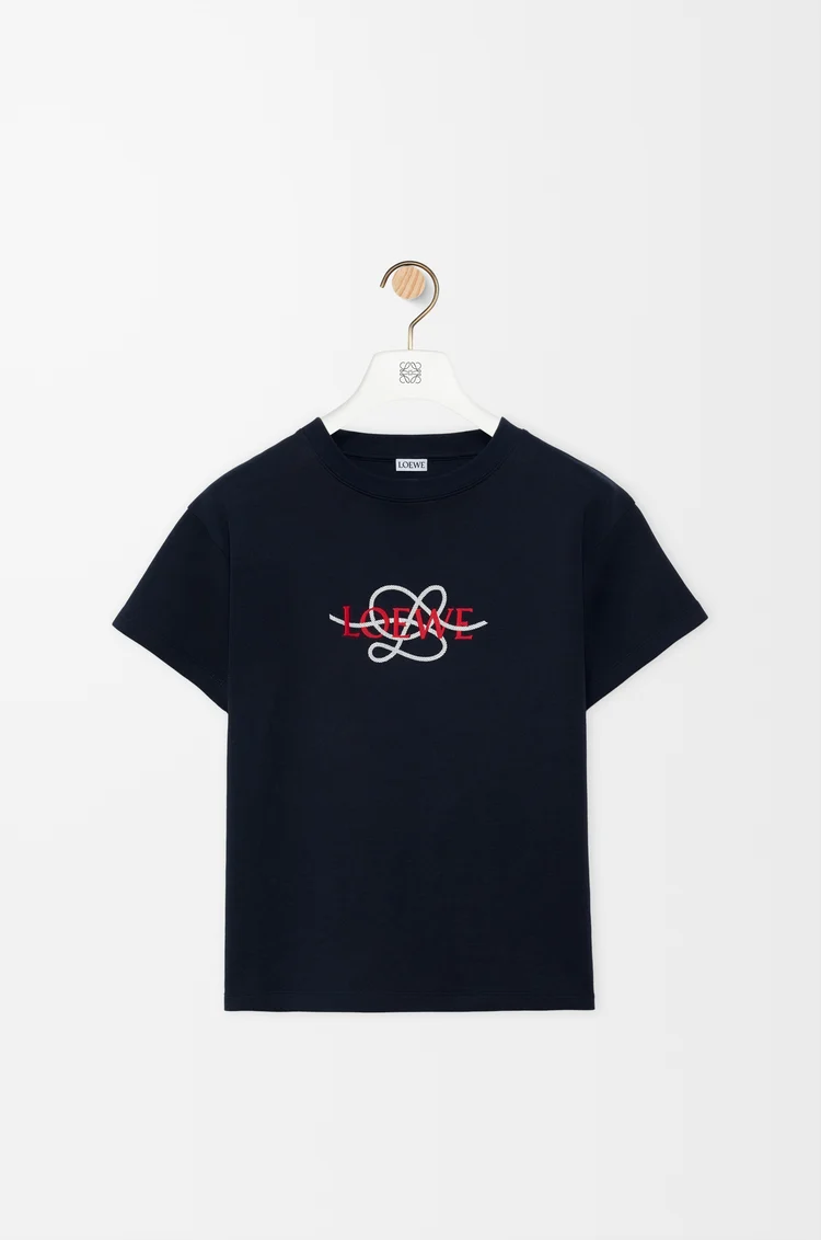 LOEWE Regular fit T-shirt in cotton blend Navy Blue