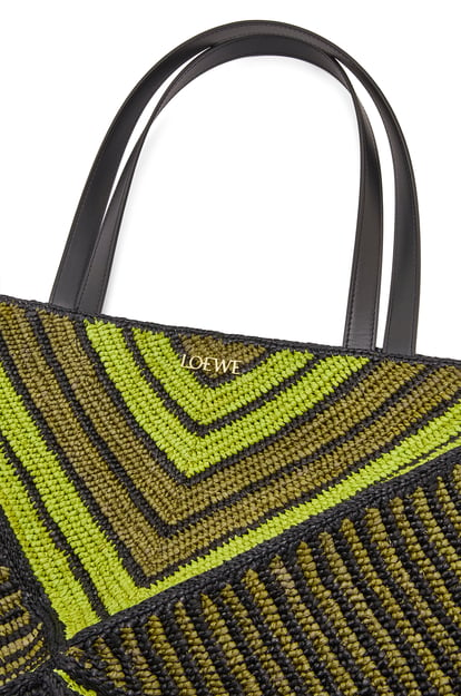 LOEWE XL Puzzle Fold Tote in raffia Anise/Olive plp_rd