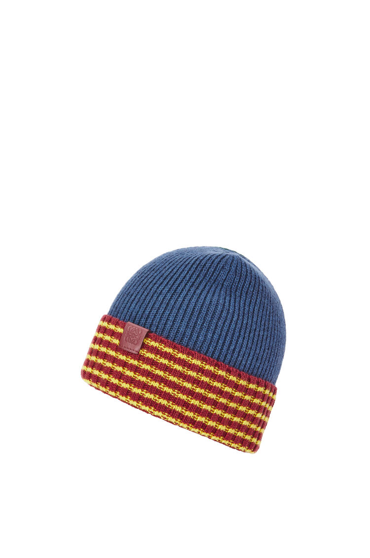 LOEWE Stripe hat in wool Green/Blue/Burgundy pdp_rd