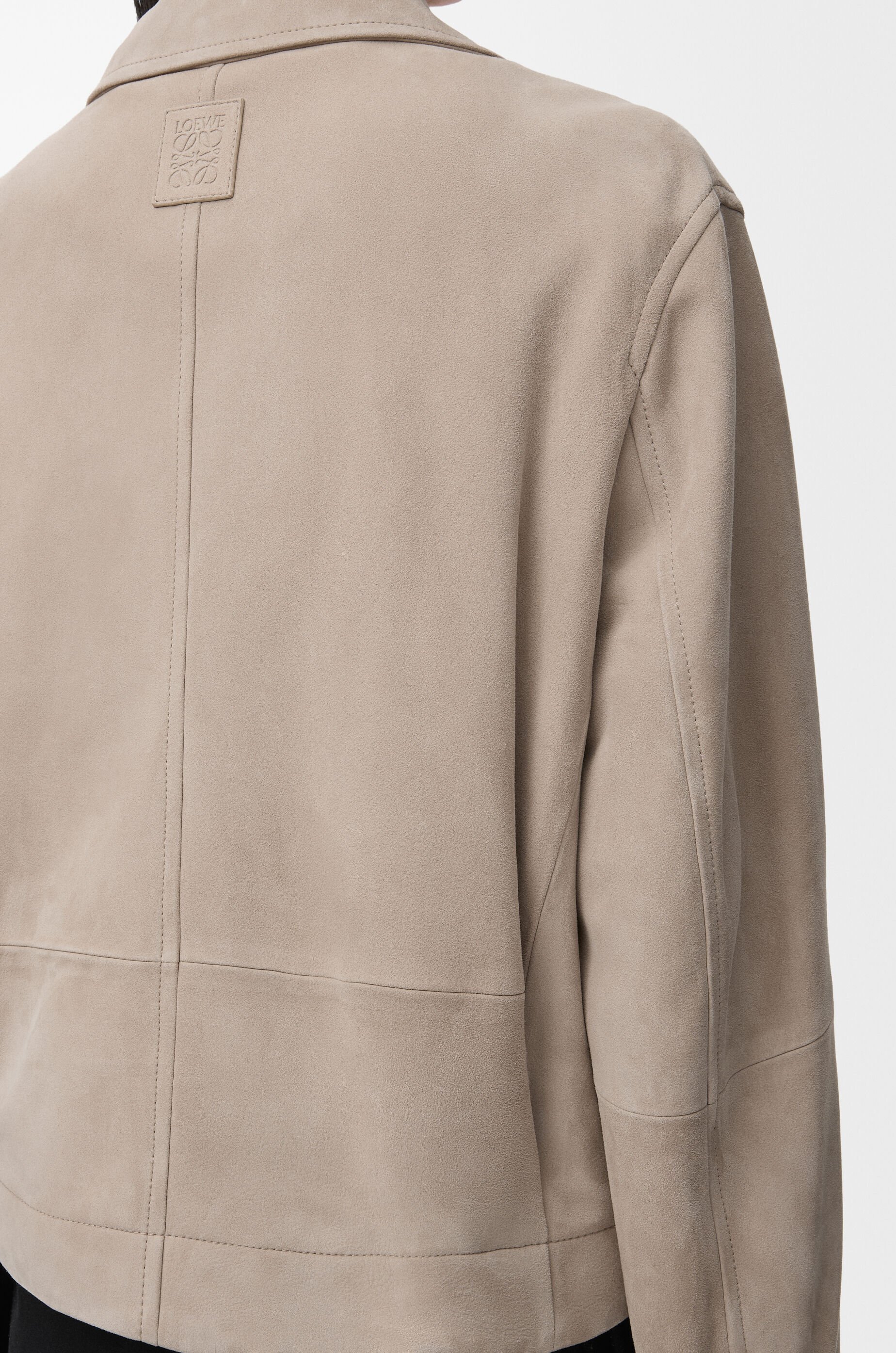 Belted jacket in suede goatskin Beige - LOEWE USA Official Website