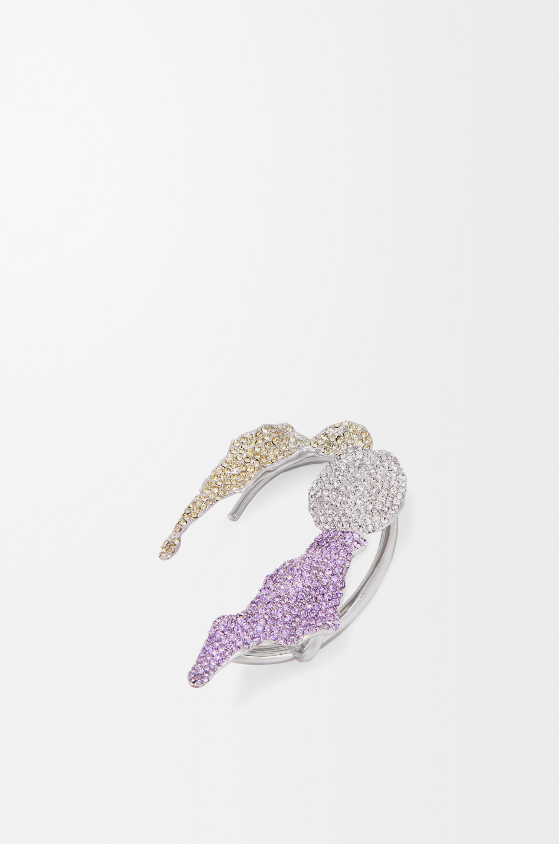 Glitter Fragment ear cuff in sterling silver and crystals
