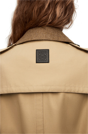 LOEWE Short trench coat in cotton, linen and cashmere Beige/Khaki Green