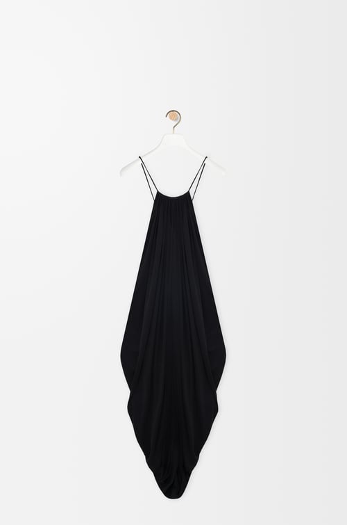 LOEWE Robe drapée en soie Noir