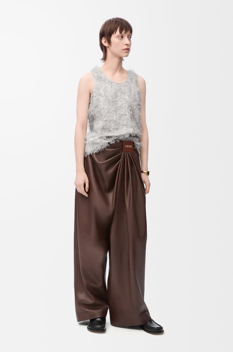 LOEWE Top decorado sin mangas en viscosa Gris/Blanco