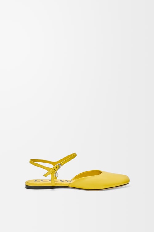 LOEWE Toy ankle strap ballerina in lambskin Dandelion