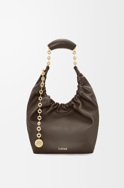 LOEWE Small Squeeze bag in mellow nappa lambskin Chocolate plp_rd