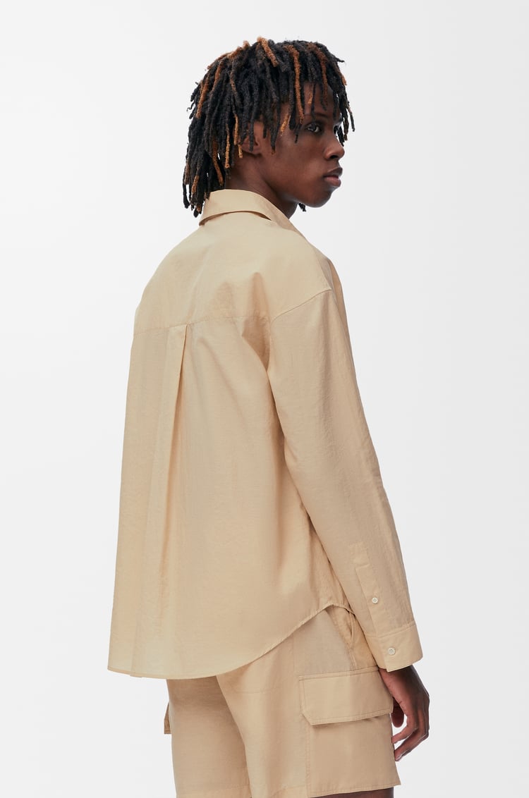 LOEWE Camisa en mezcla de algodón Beige Claro