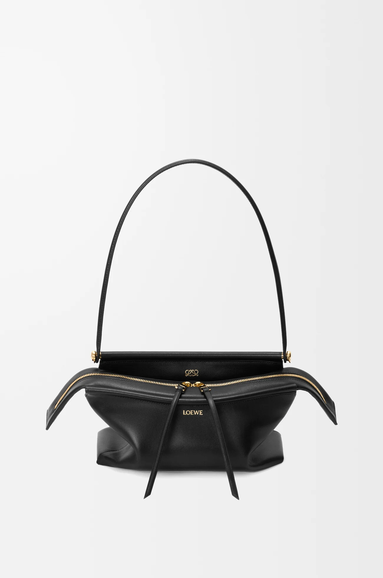 LOEWE Small Whisker bag in glazed calfskin Black