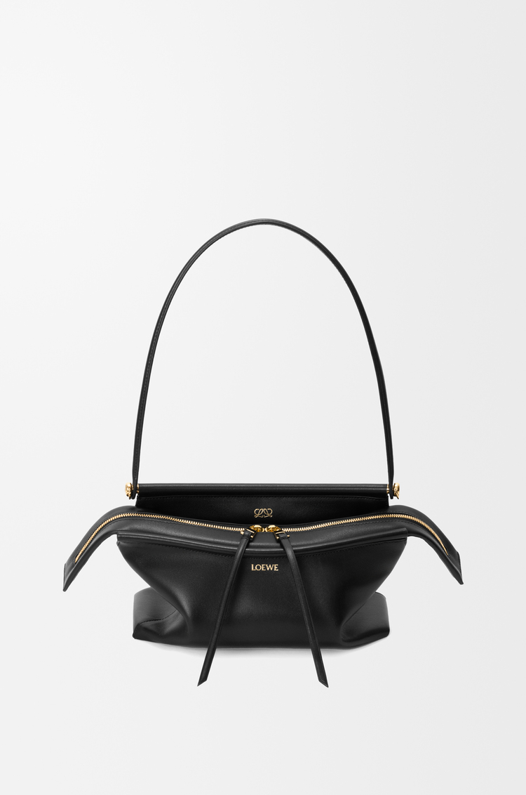 LOEWE Borsa Whisker piccola in pelle di vitello smaltata Nero