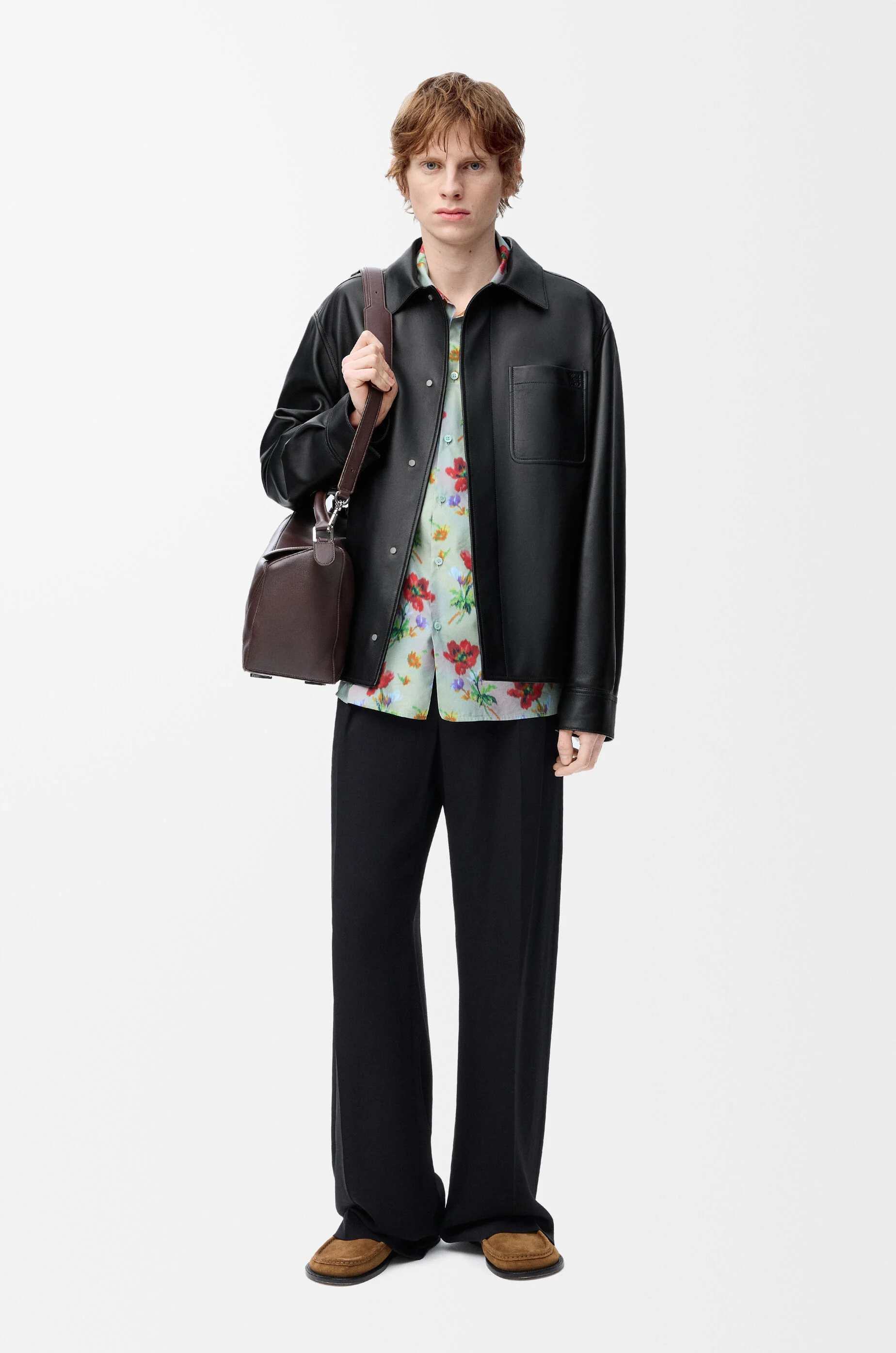 【LOEWE】OVERSHIRT IN LAMBSKIN NAPPA●H526Y31L291100 Overshirt in nappa lambskin Black - LOEWE