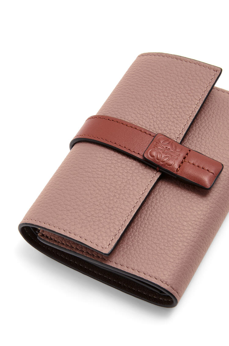 LOEWE Small vertical wallet in soft grained calfskin Dark Blush/Dark Rust