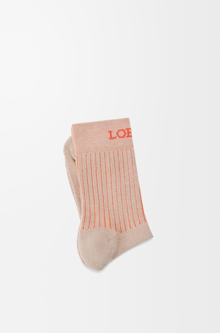 LOEWE Socks in cotton blend Sand