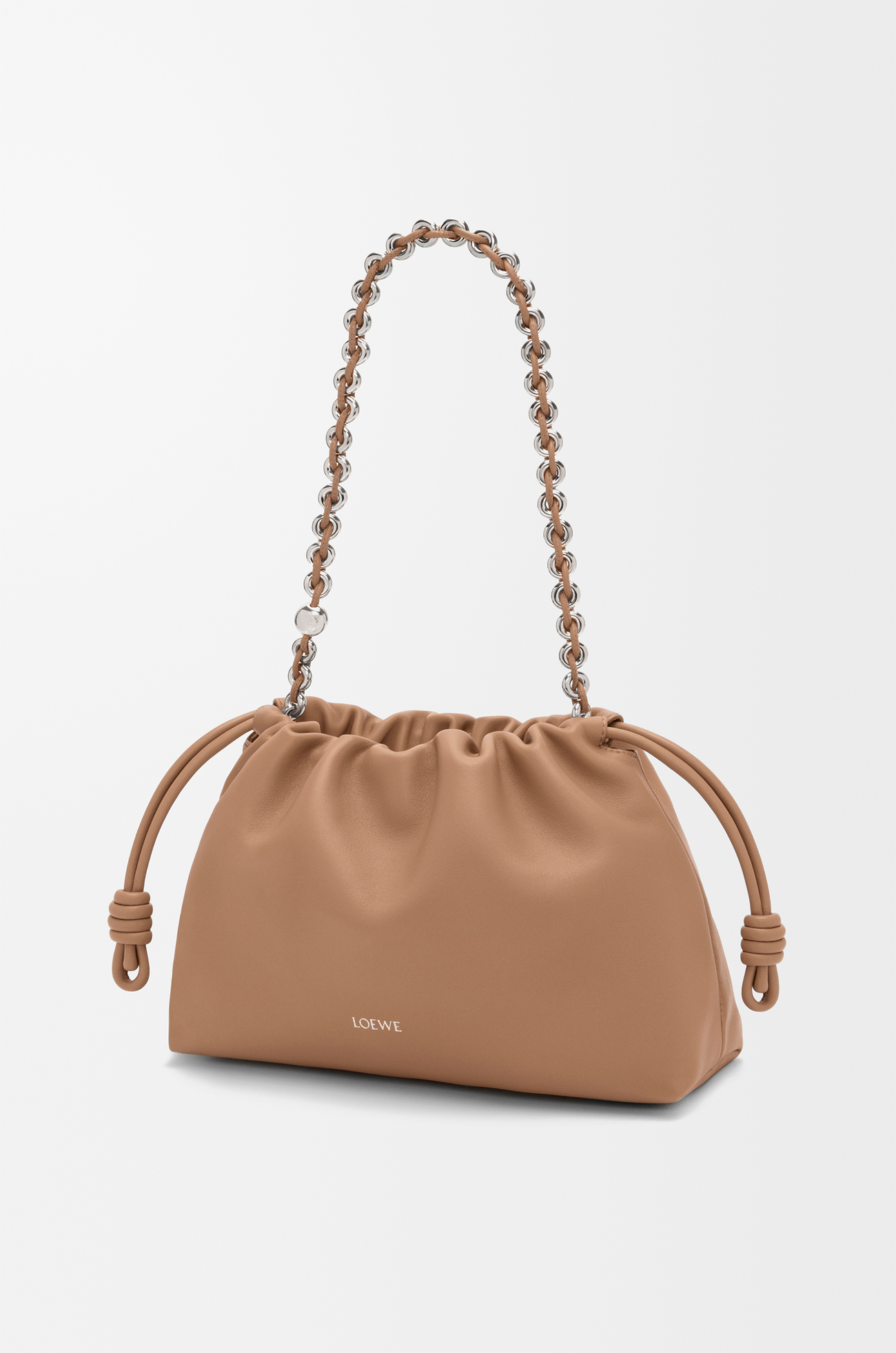 LOEWE Borsa Flamenco Purse media in morbida nappa di agnello Moca