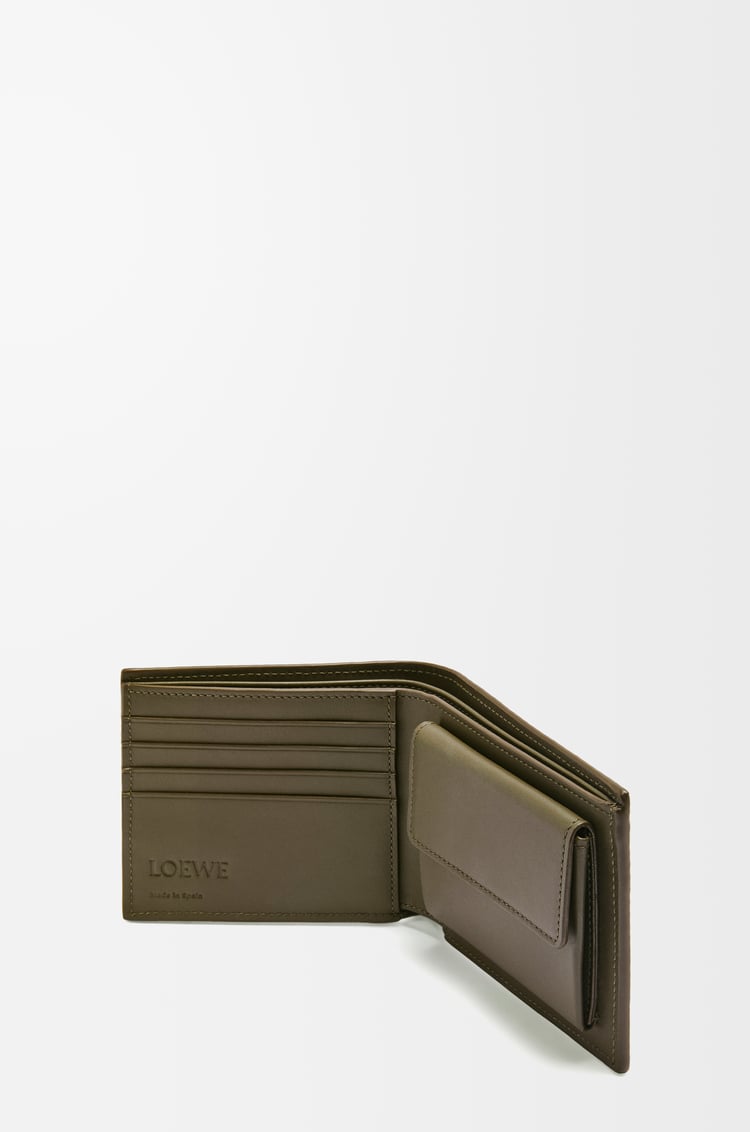 LOEWE Cartera con dos pliegues y monedero en piel de ternera Verde Caqui Oscuro