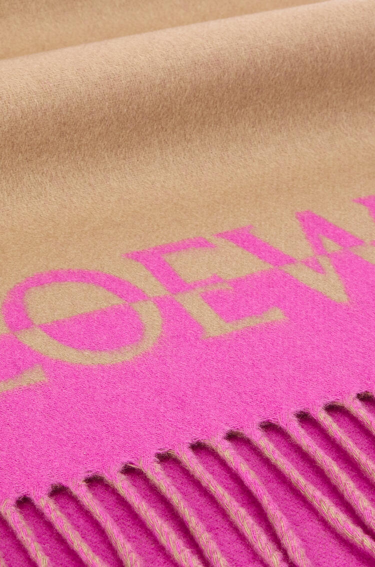 LOEWE 羊毛和羊绒双色 LOEWE 围巾 Light Caramel/Pink pdp_rd