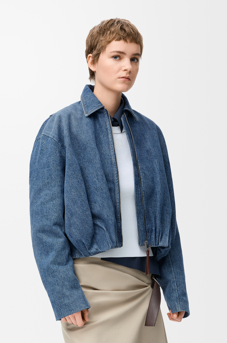 LOEWE Draped jacket in denim Indigo Blue