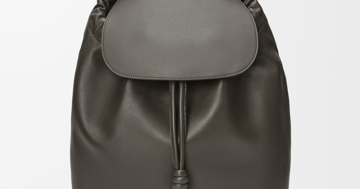 Flamenco backpack in shiny supple calfskin Grey - LOEWE USA  display picture 2