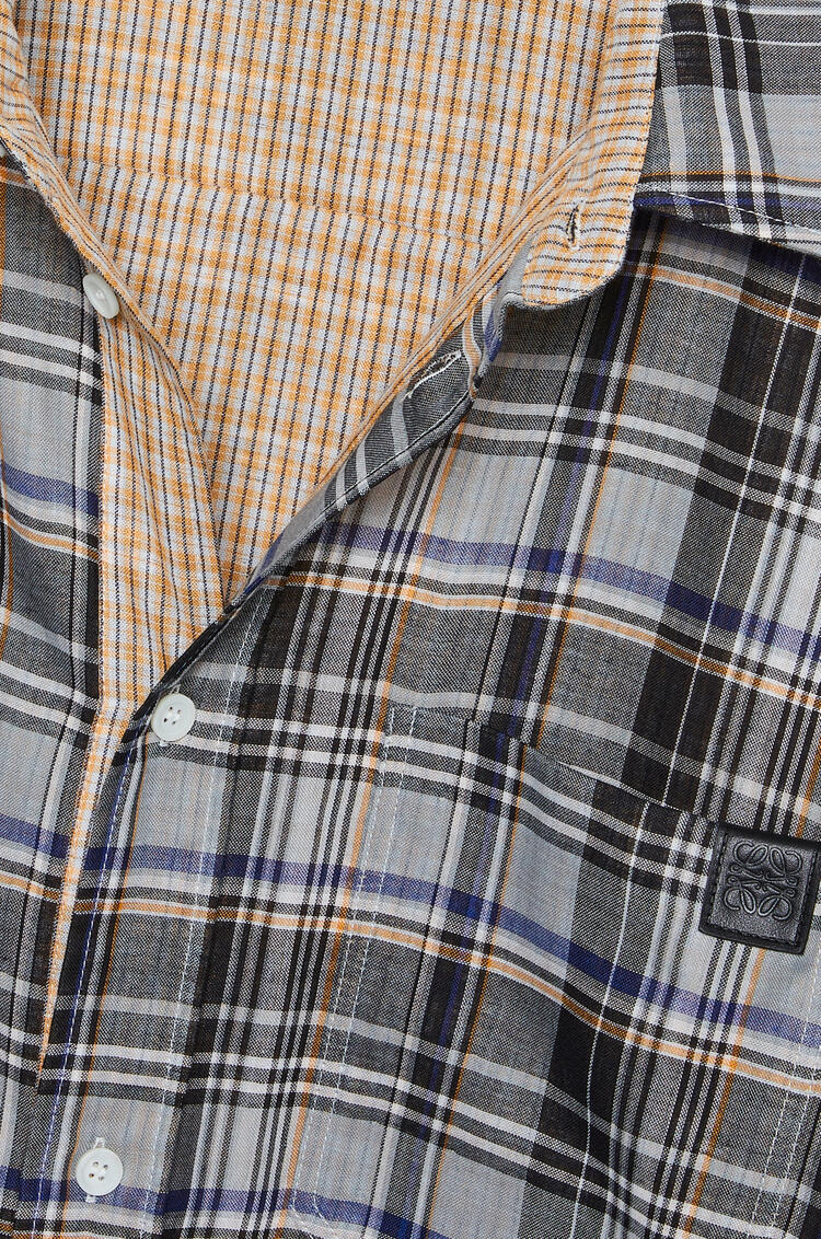 LOEWE Check shirt in cotton and polyester Black/Orange