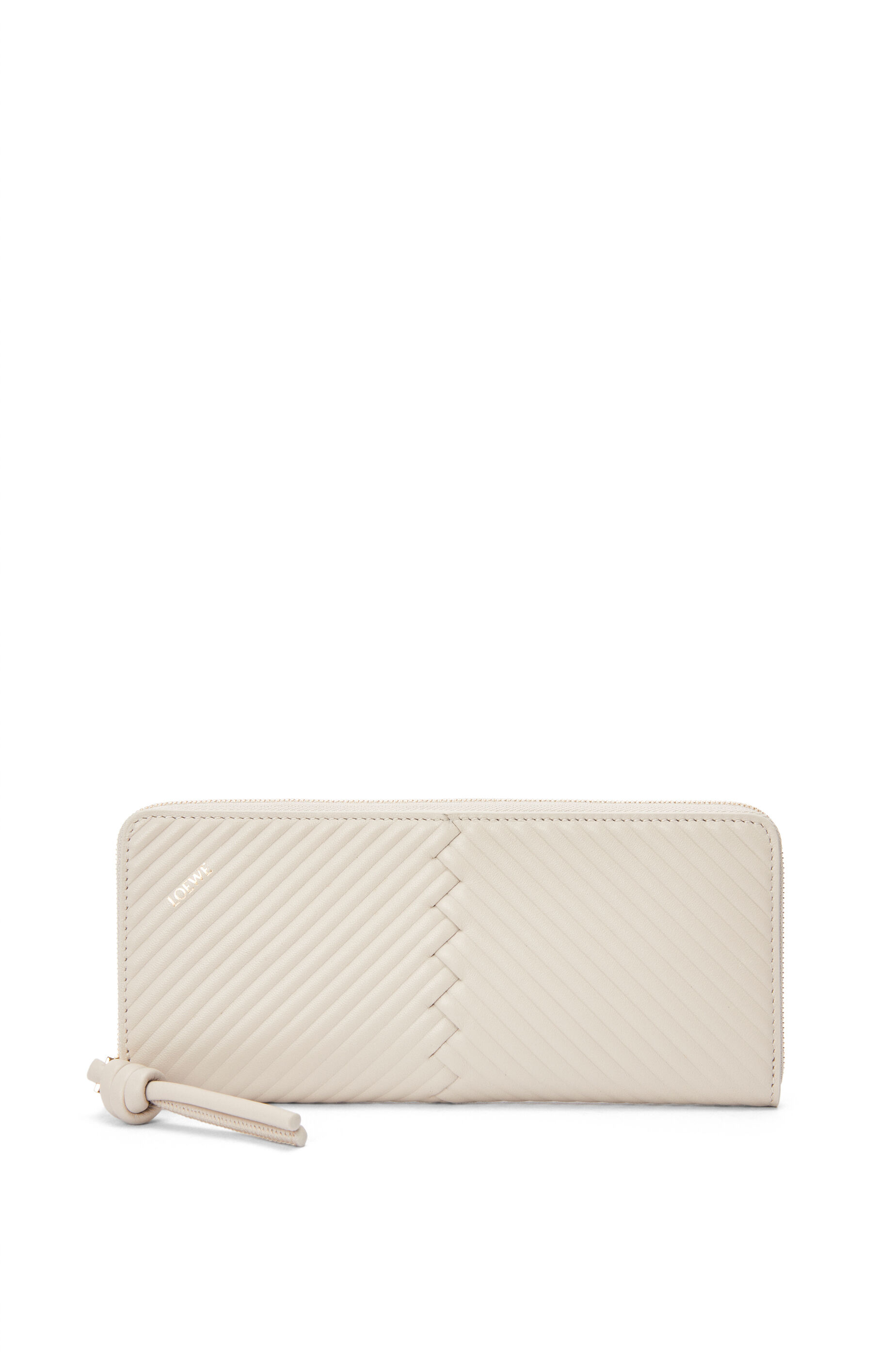 ノット ジップアラウンド ウォレット（シャイニーナパカーフ） ライトオーツ - LOEWE