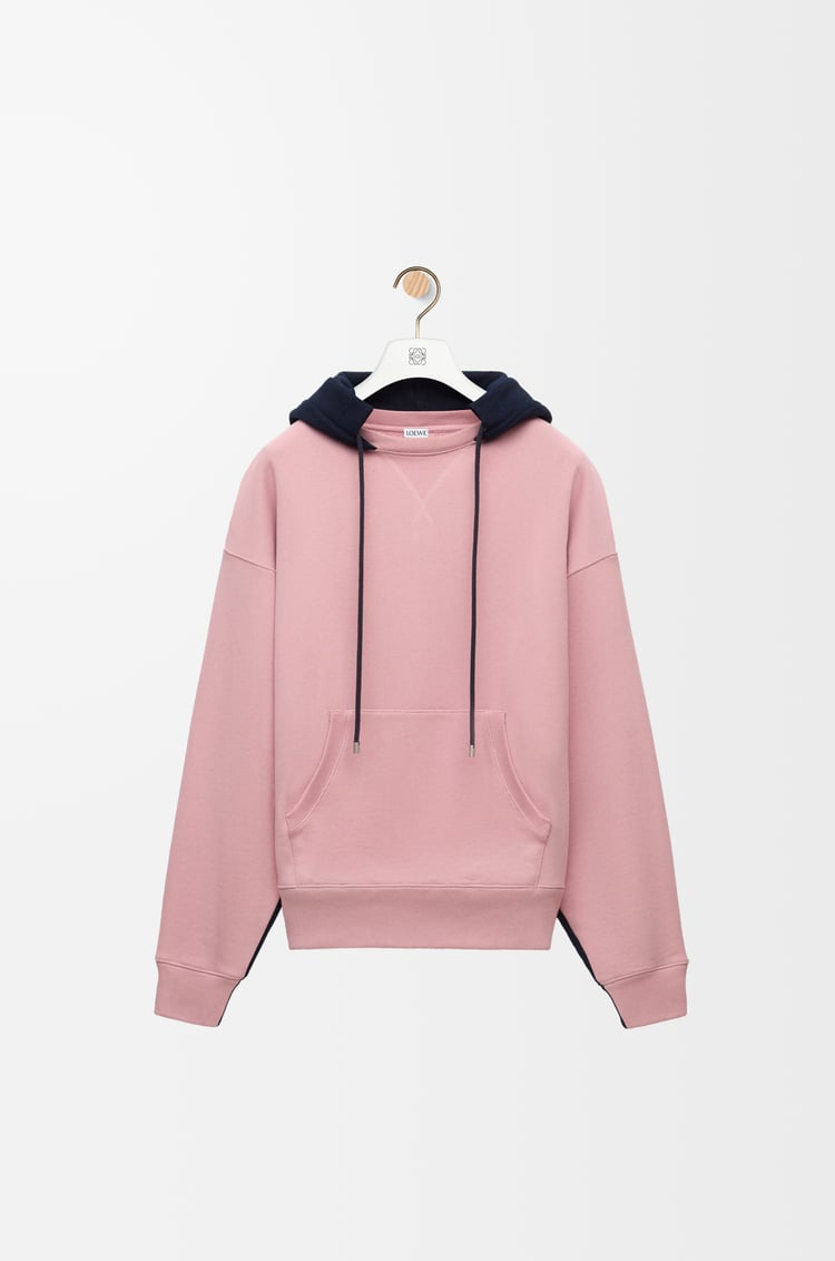LOEWE Hoodie in cotton Pink/Dark Navy Blue