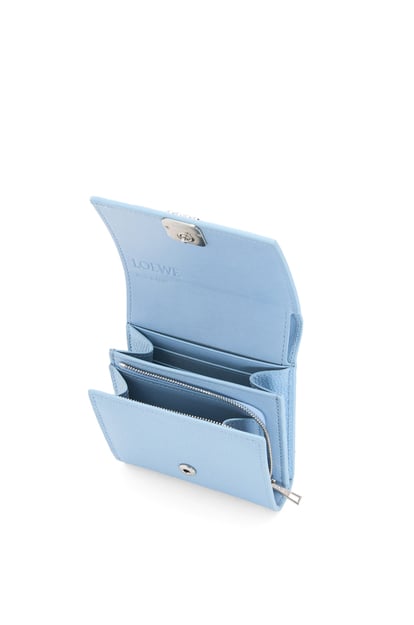 LOEWE Anagram compact flap wallet in pebble grain calfskin Dusty Blue plp_rd