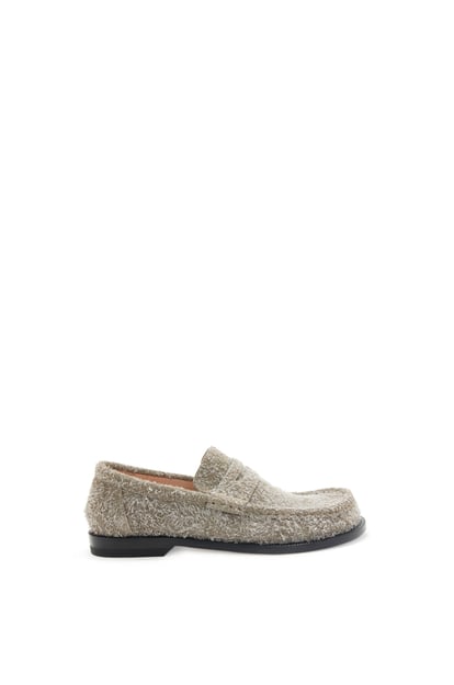 LOEWE Campo loafer in brushed suede Khaki Green