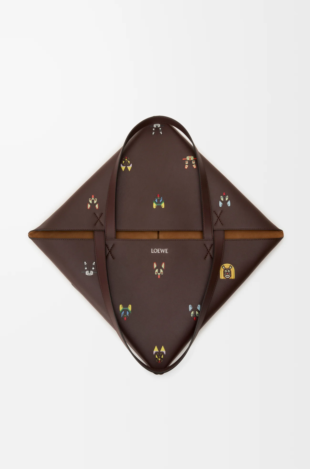 LOEWE Bolso Puzzle Fold tote Cats XL en piel napa de ternera Marrón