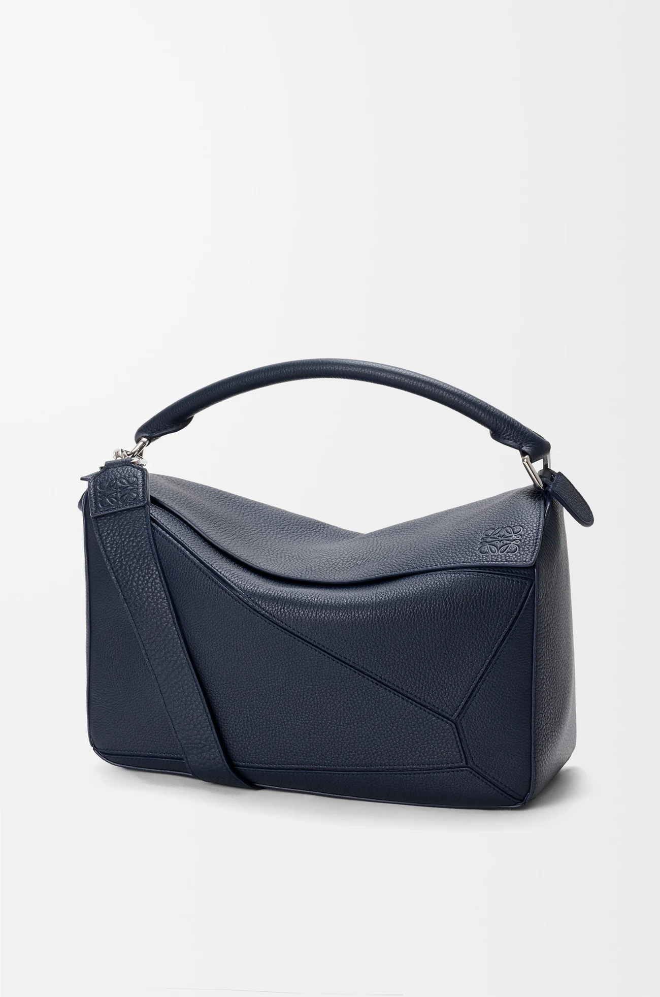 LOEWE Large Puzzle bag in supple grained calfskin Deep Navy