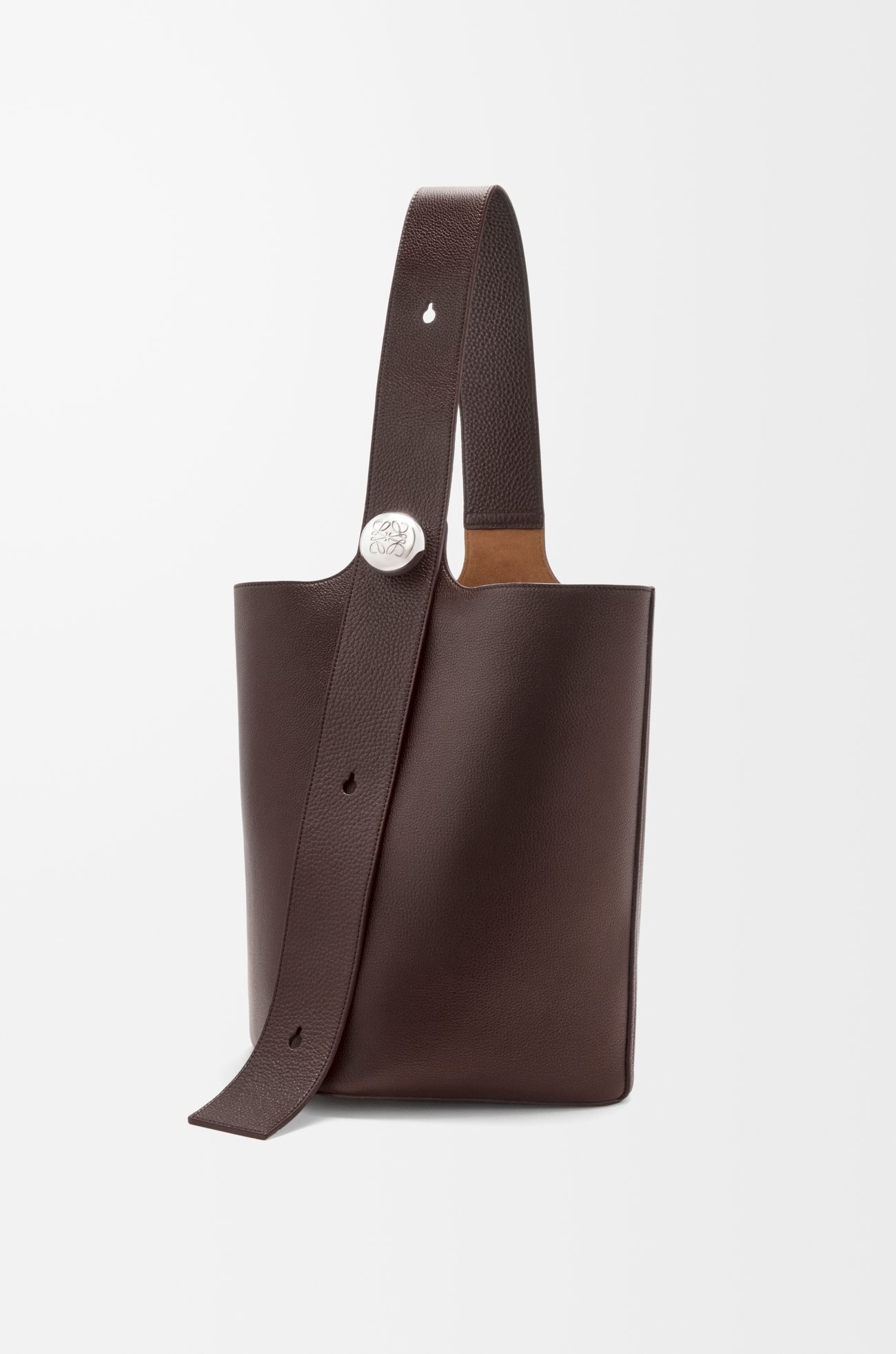 LOEWE Bolso Pebble Bucket grande en piel de ternera Burgundy Oscuro