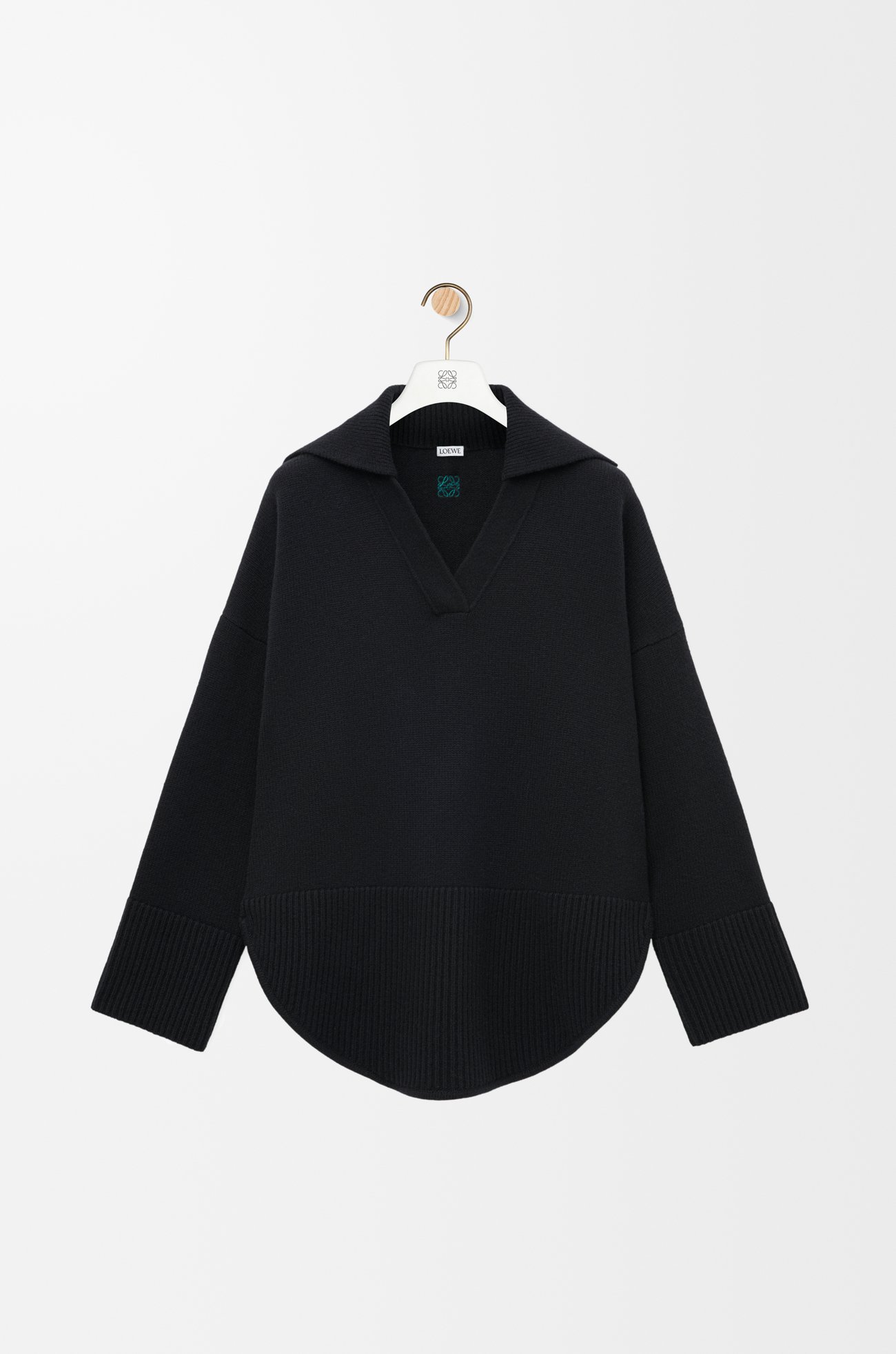 LOEWE 羊毛 Polo 毛衣 黑色