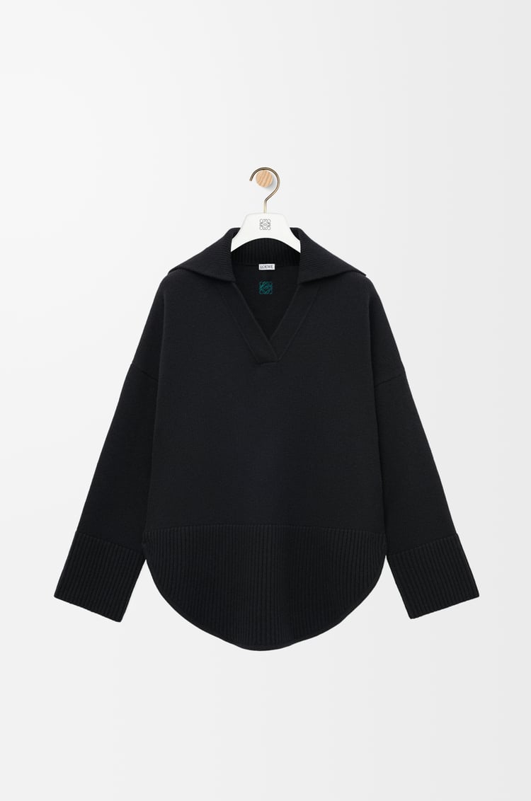 LOEWE Jersey polo en lana Negro