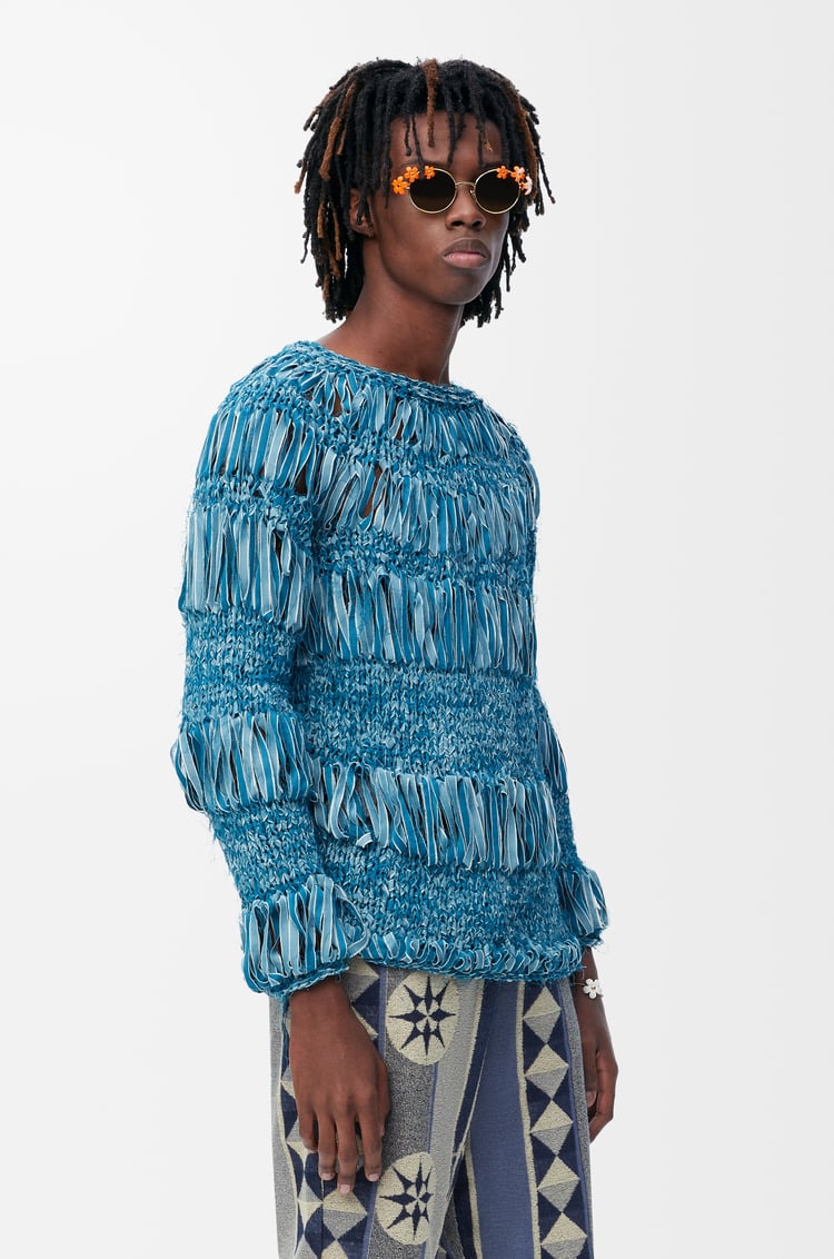 LOEWE Sweater in cotton blend Turquoise