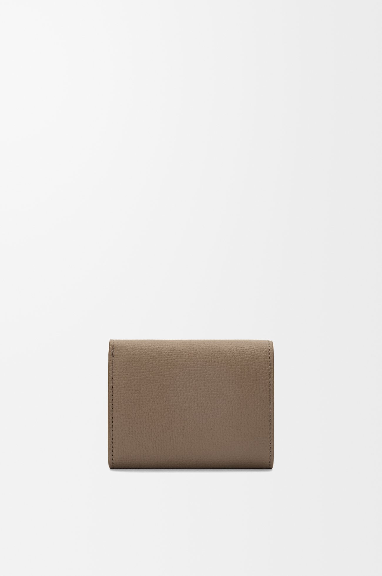 LOEWE Anagram trifold wallet in pebble grained calfskin Taupe