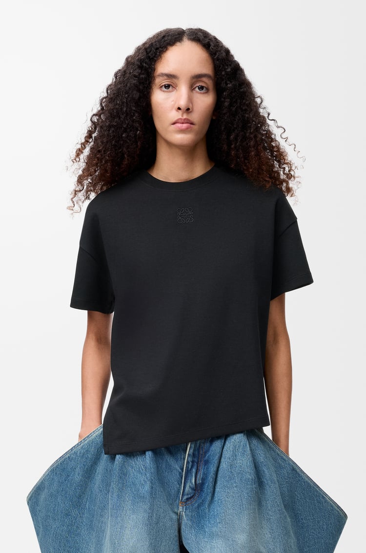 LOEWE Asymmetric t-shirt in cotton blend Black